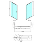 POLYSAN - EASY BLACK otočné sprchové dvere 760-900, číre sklo EL1615B