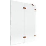 MEXEN/S - Lunar vaňová zástena 2-krídlová pravá 130 x 150, transparent, ružové zlato 897-130-100-60-00-P