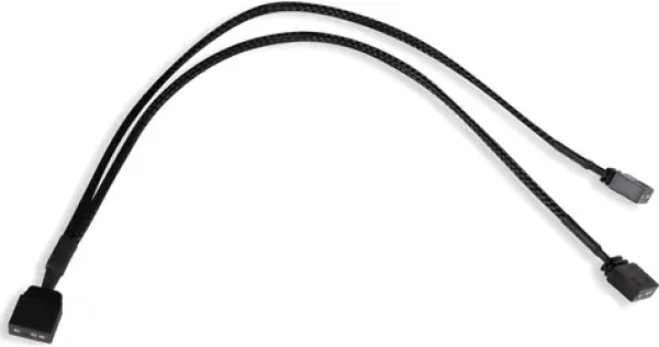Alphacool Y-Splitter aRGB 3-pin na 2x 3-pin 30cm čierna / Kábel / aRGB rozbočovač / 30 cm (18705)