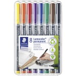 Staedtler popisovač fóliou Lumocolor F permanent 318 318 WP8 modrá, hnedá, žltá, zelená, oranžová, červená, čierna, fialová; 318 WP8