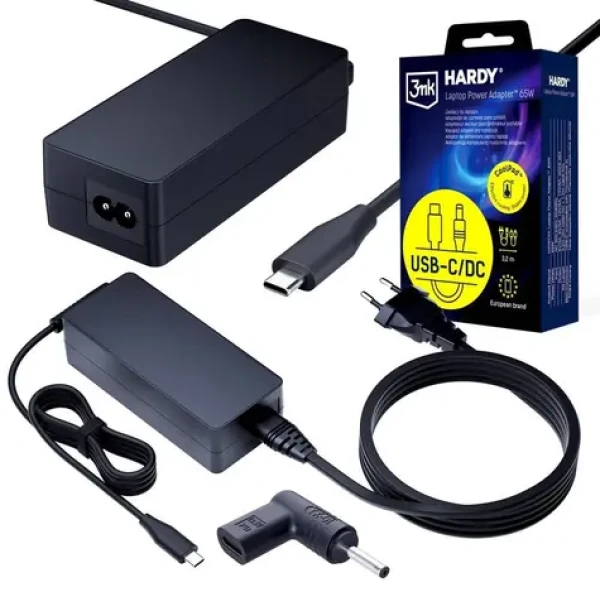 3mk Hardy / Napájací adaptér pre notebook / USB-C / 20 V / 3.0x1.0 mm / Acer / Samsung / Asus / LiteOn (5903108753760)