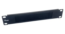Equip 10" / Priechodný panel s kefou / 1U / oceľ / čierna (327532)