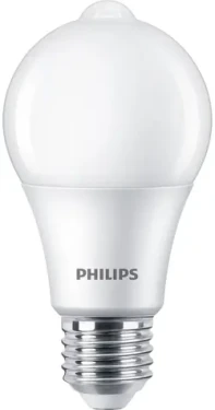 Philips Sensor A60 E27 8W / LED žiarovka / matný kryt / teplá biela / 806 lm / trieda F (SKL000362216)