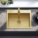 REA - Oceľový drez Liam BRUSH GOLD ZLE-06007