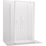 CERANO - Třístěnný sprchový kout Ferri U L/P - 6 mm - chrom, transparentní sklo - 90x100x195 - pivotový CER-8050BD7865