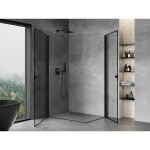 MEXEN/S - Mist-B Duo sprchovací kút dvere krídlové 90 x 80, čierna okraj, čierna 8A2-090L-080P-70-70