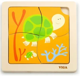 VIGA Drevené puzzle Korytnačka