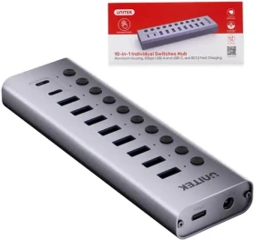 Unitek H1315B01 / USB hub / 2× USB-C + 8× USB-A 3.0 (H1315B01-EU)