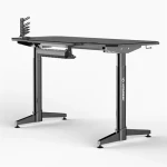 Ultradesk LEVEL V2 čierna / Herný elektricky nastaviteľný stôl / 140 x 68 x 72-117 cm / držiak slúchadielnápojov (UDESK-LVA-BB)
