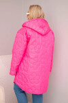 Dámska prešívaná bunda s kapucňou a HOPE Pink Neon UNI