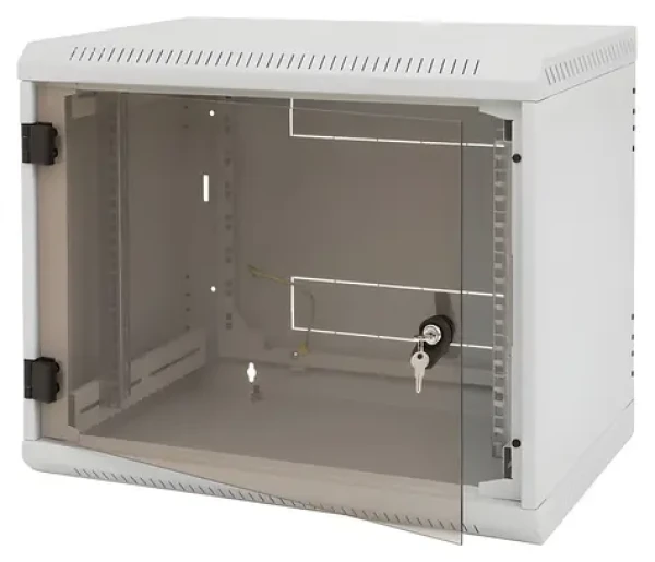 Triton rozvádzač 9U/500mm / Nástenný rozvádzač / 19" / jednodielny / vylamovací otvor pre ventilátor (RBA-09-AS5-CAX-A6)