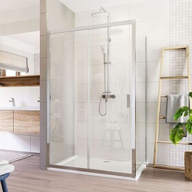 Mereo Sprchovací kút, Lima, obdĺžnik, zasúvací, 100x90 cm, chróm ALU, sklo Číre CK86423K