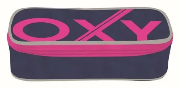 OXYBAG Školský peračník etue komfort jednoposchodový Blue Line Pink (25374)