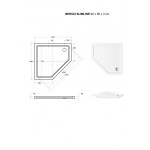 BESCO - Päťuholníková sprchová vanička BERGO - Rozmer C - 6 cm VANKBERG90