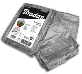 Krycia plachta s okami – STANDARD 120 g/m² strieborná, 4×6 m [24 m²]