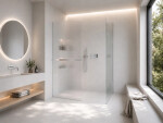 CERANO - Sprchová zástena Walk-in Crystal TL/P - 8 mm - bezvzperový systém + polička/držiak na uteráky - chróm, ryhované sklo - 120x60x200 CER-8050BD6534