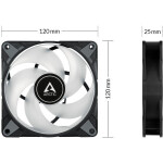 ARCTIC P12 PWM PST RGB 0dB čierna / 120 mm / 0 - 2000 RPM / 48.8 CFM / RGB / 4-pin + 4-Pin Socket (ACFAN00186A)