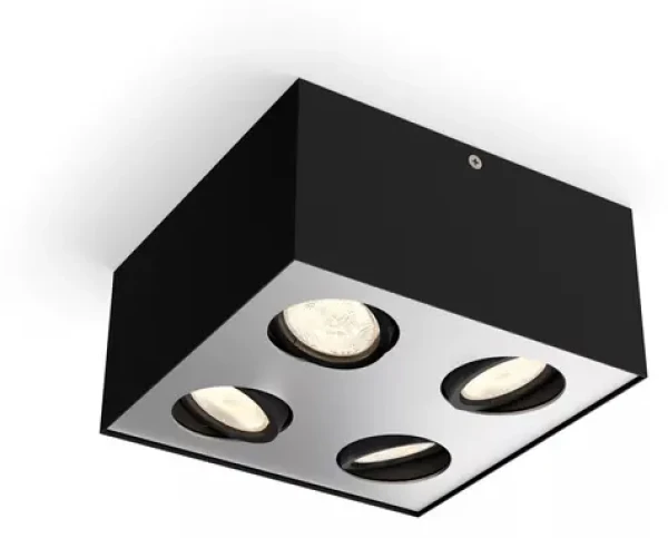 Philips Box 4x4.5W čierna / LED stropné bodové svietidlo / 2000lm / 2200-2700K WarmGlow / IP20 (SKL000277089)
