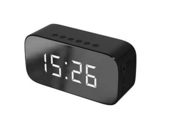 SETTY MIRROR CLOCK GB-200 čierna / Bluetooth reproduktor s hodinami / Bluetooth 5.0 / 1200 mAh / dosah 10 m (BLUHFPGB200SETBK)