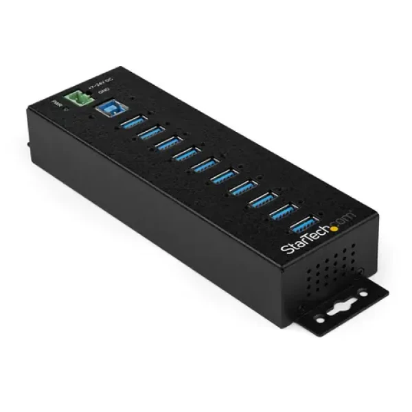 StarTech USB 3.0 Hub 10 portov / USB hub / Kovový / DIN lišta / Napájací adaptér / Ochrana proti prepätiu (HB30A10AME)