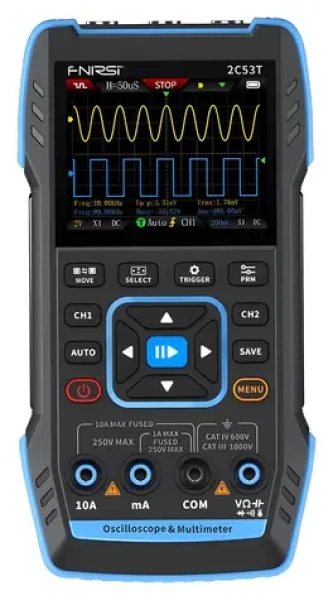 FNIRSI 2C53T / Osciloskop 3 v 1 / 2× 50 MHz / 250 MSa/s / multimeter / generátor signálu (2C53T)