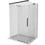 MEXEN/S - Rox-3S L sprchový kút 3 stenný, posuvný 100 x 110, transparent, čierna 8C2L-100-110-70-00-3S