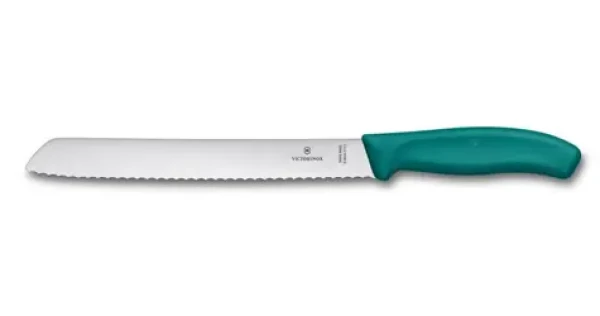 VICTORINOX Swiss Classic Nôž na krájanie chleba 21 cm zelená / vrúbkované ostrie (6.8634.21C1B)