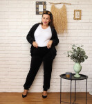 Čierna dámska tepláková súprava plus size kapucňou na zips (8216) odstíny černé