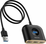 Baseus CAHUB-AY01 čierna / USB rozbočovač / 3x USB 2.0 / 1x USB 3.0 / 1x Micro USB (CAHUB-AY01)