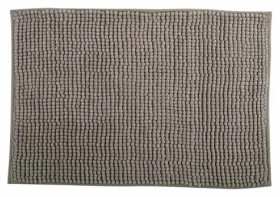 MSV Kúpeľňová predložka CHENILLE šedo-hnedá / Mikrovlákno / Protišmyková / 40 x 60 cm