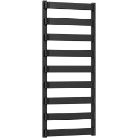 CERANO - Kúpeľňový radiátor Adriano - bočné pripojenie - 520 W - čierna matná - 1200x500 mm CER-395927
