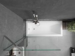 MEXEN/S - Cubik obdĺžniková vaňa 150 x 70 cm s panelom + vaňová zástena 90, transparent, chróm 550315070X9509000001