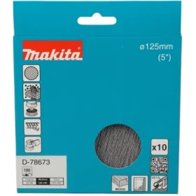 Makita D-78673 / brúsny papier / 125 mm / A180 / 10 ks (D-78673)