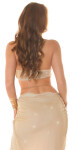 Sexy Koucla Glitter Bandeau Crop Top KYLIE Look BEIGE M