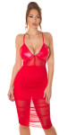 Soo Sexy! Koucla strap Minidress with Mesh Detail red Einheitsgroesse