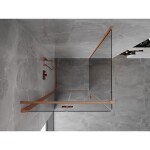 MEXEN/S - Mist-F sprchovací kút skladacie dvere ľavá 85 x 85, transparent, meď kefovaná 8A6T-085-085-65-00-L
