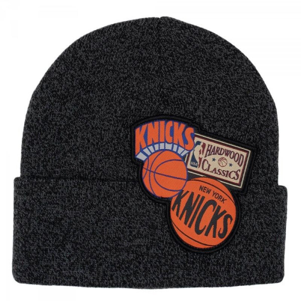 Pánska / juniorská čiapka New York NBA Logo HCFK4341 Tmavo šedá s čiernym vzorom oranžová - Mitchell & Ness one size tm.šedá-oranžová