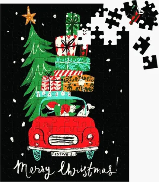 Galison Puzzle Vianočné auto