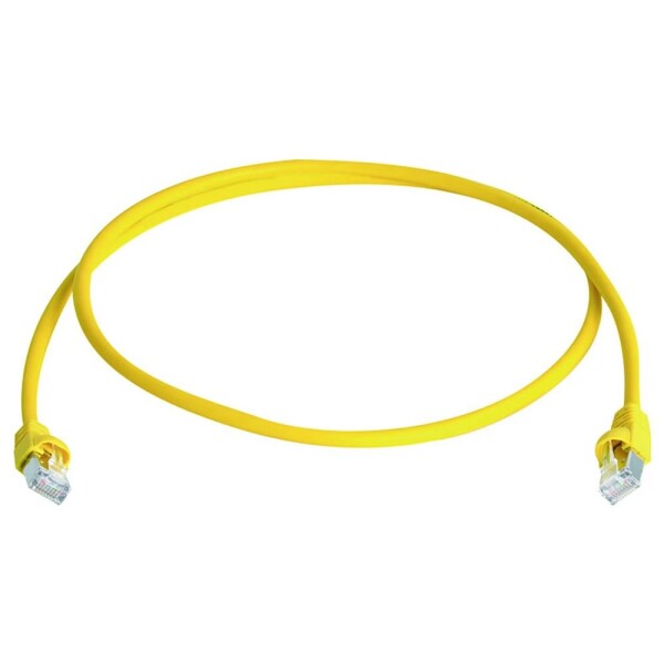 Telegärtner 100008507 RJ45 sieťové káble, prepojovacie káble CAT 6A S/FTP 2.5 m žltá samozhášavý, s priechodkou chrániacou proti zlomeniu 1 ks; 100008507
