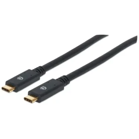 Manhattan USB-C/USB-C 2 m čierny / Kábel / USB 3.2 Gen 1 / 5 Gbit/s (354905)