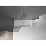 MEXEN/S - Velar L dvojkrídlová posuvná vaňová zástena 75 x 150, grafit, zlatá 896-075-003-41-50