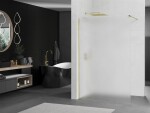MEXEN/S - KIOTO Sprchová zástena WALK-IN 120x200 cm 8 mm, zlatá, matné sklo 800-120-101-50-30