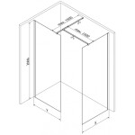 MEXEN/S - Kyoto-X Sprchová zástena WALK-IN 110 x 90, transparent 10 mm, zlato 800-110-202-50-00-090-X