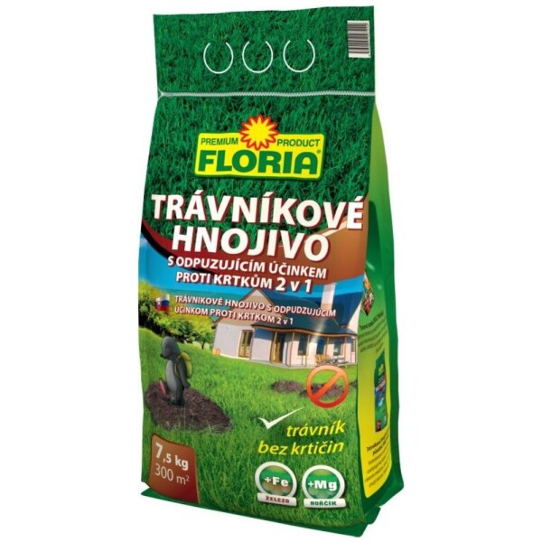 AGRO FLORIA trávnikové hnojivo s účinkom proti krtkom 7,5 kg