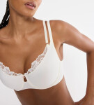 WILD GARDENIA FLORALE - Minimalizačná podprsenka: tvarujúca čipka pre väčšie košíčky Triumph ECRU WHITE 70C