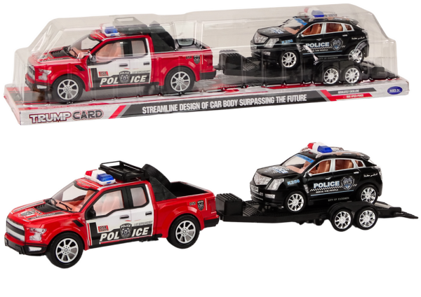Mamido Policajný pickup s prívesom a terénnym autom - Set polície