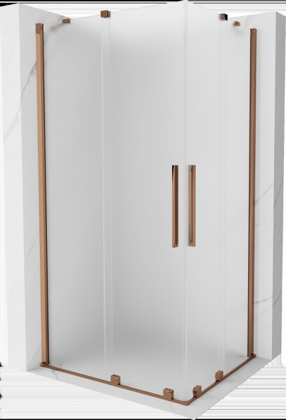 MEXEN/S - Velar Duo sprchovací kút, posuvné dvere 100 x 90, dekor, ružové zlato 871-100-090-32-60