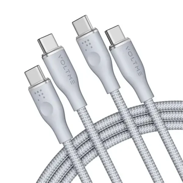 VOLTME Powerlink Rugg Series CTC Kábel USB-C(M) 5A/100W 1.8m šedá / 2x USB-C(M) (C2064)