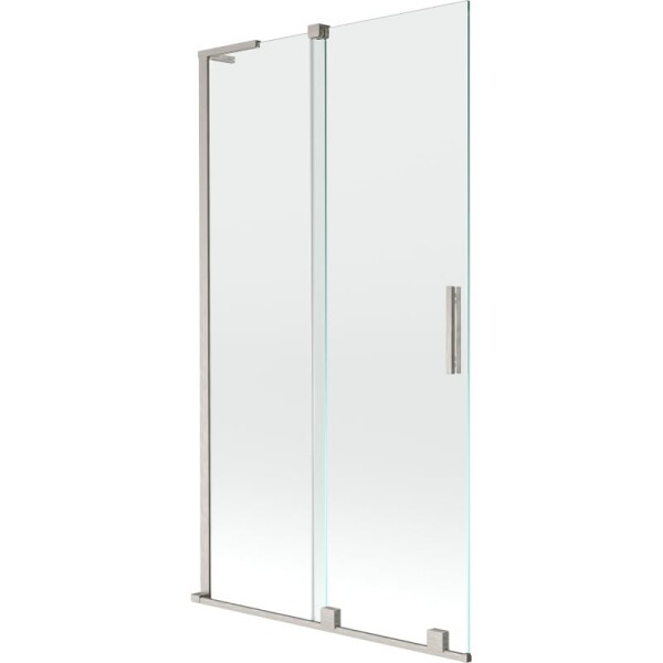 MEXEN/S - Velar L dvojkrídlová posuvná vaňová zástena 100 x 150, transparent, nikel kartáčovaný 896-100-003-01-97