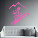 Veselá Stena Samolepka Snowboardista Farba: černá, Veľkosť: 100 x 114 cm